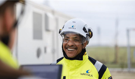 Two engineers on energy storage site