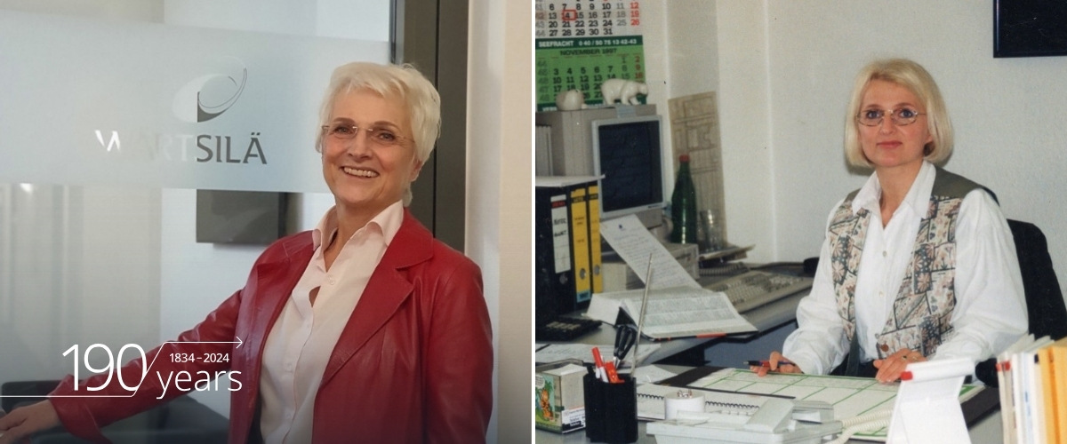 Two images of Iris Ladd, one from now and one from the past