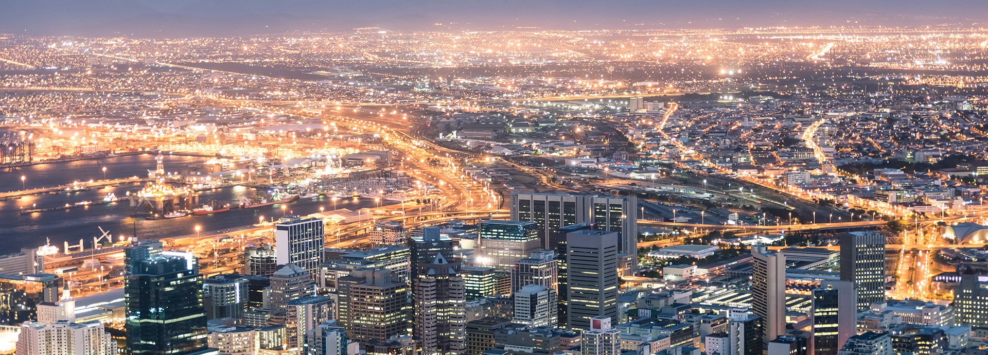 Cape Town Aerial After Sunset