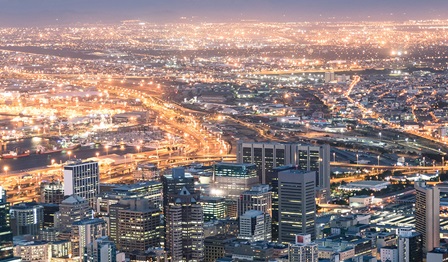 Cape Town Aerial After Sunset