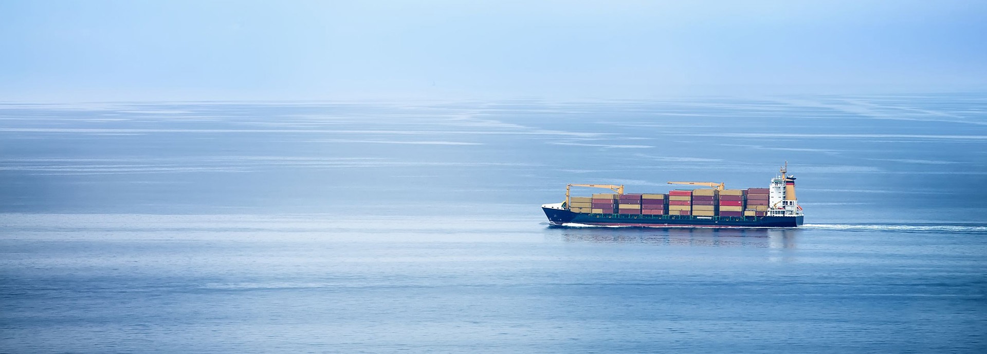 Cargo ship at sea