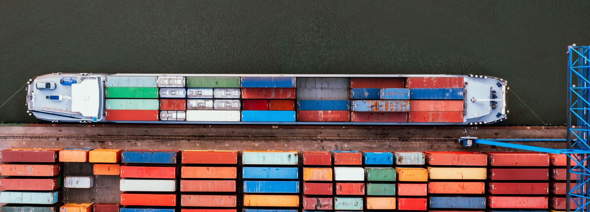 Container ship in harbour