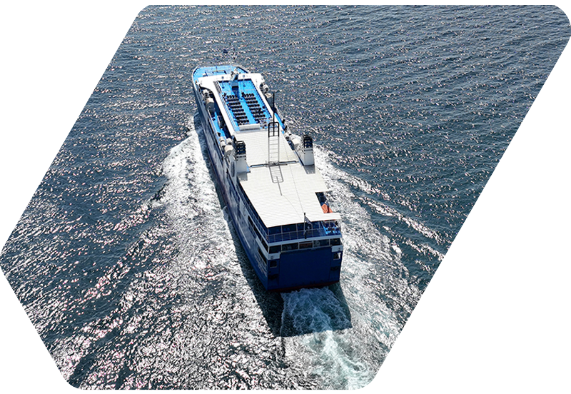 ferry that travels across the sea