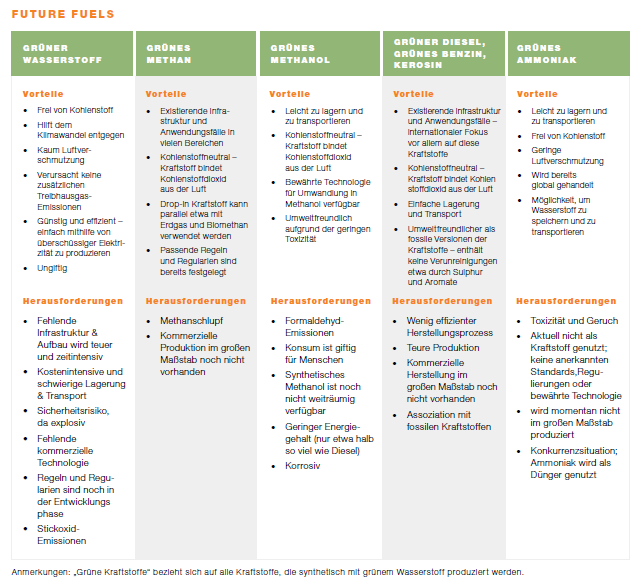 Future Fuels Vorteile Nachteile