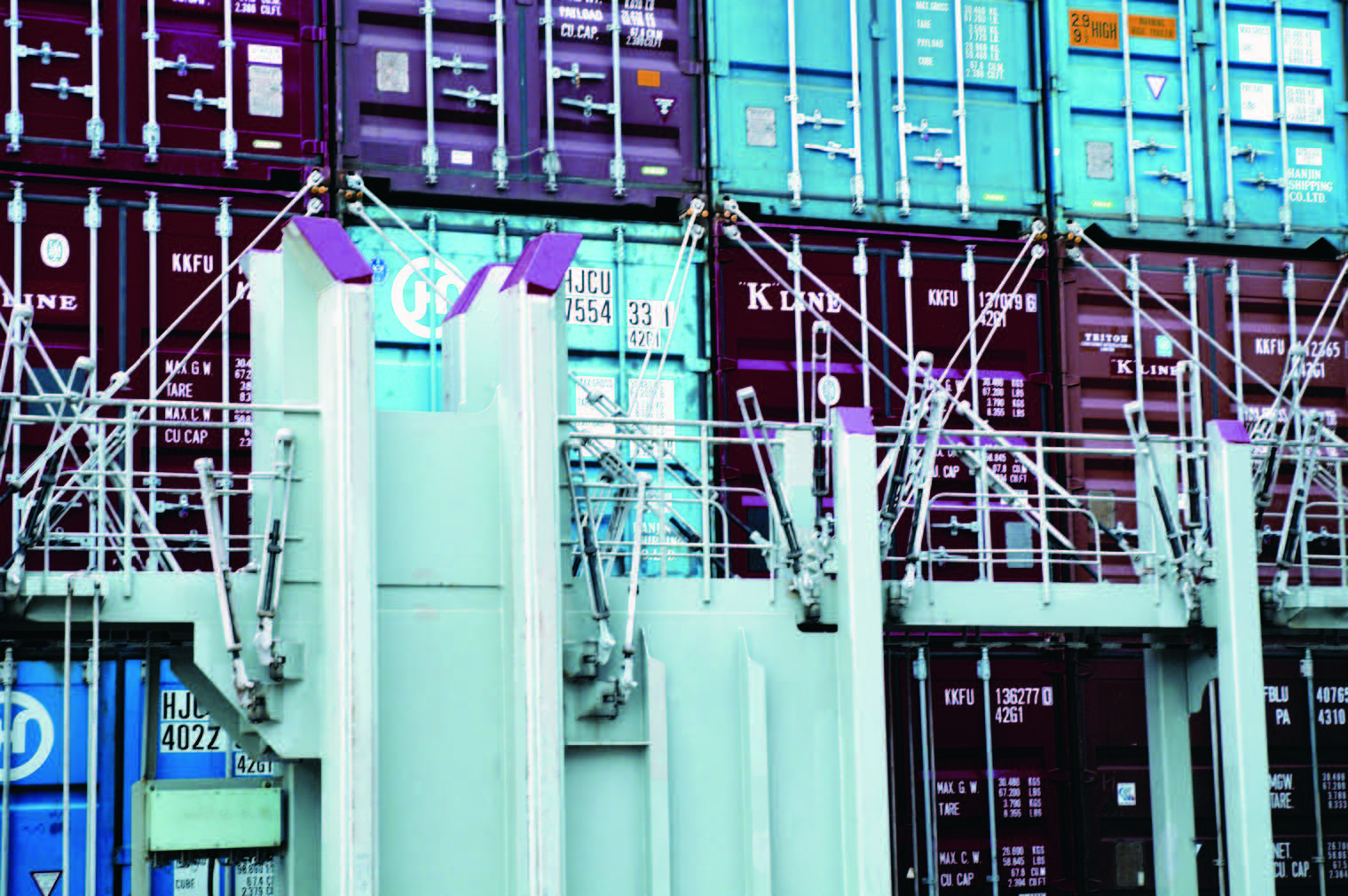 Container lashing equipment, container-securing equipment