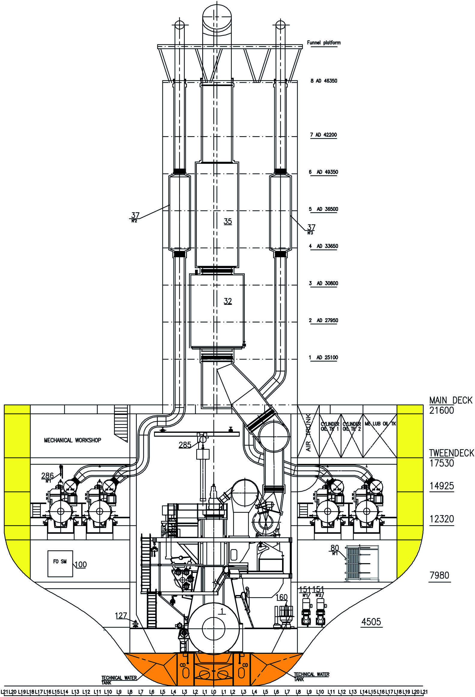 Engine room arrangement