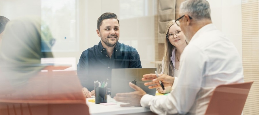 People discussing in a meeting room