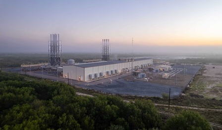 A power plant and 2 sets of stacks in the US