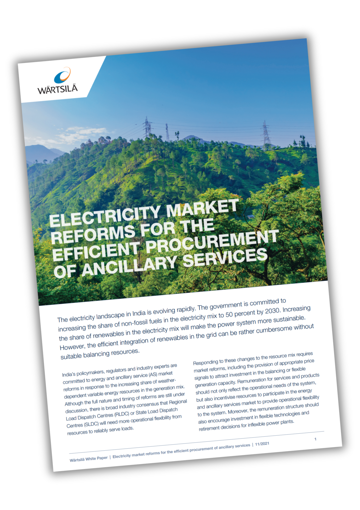 Electricity market reforms for the efficient procurement of ancillary services