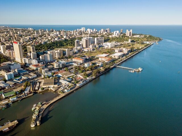 Aerial image of Mozambique.