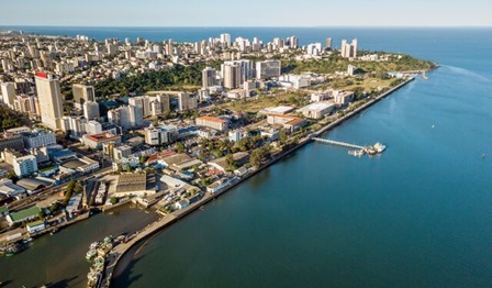 Aerial image of Mozambique.
