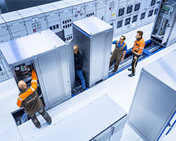 Engineers working on Low Loss Hybrid Electric propulsion system