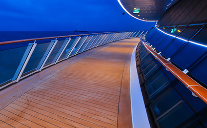 impression of ship's deck of a passenger ship