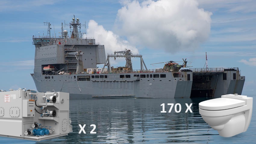 Over 170 of our AVT13 units have recently been installed on the Bay-Class ship, the HMAS Choules. The vacuum toilets are feeding 2 brand new STC-15 type #sewagetreatmentplants that were built in as part of the same refit by Atlantic & Peninsula Australia