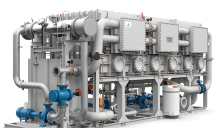 MSF flash evaporator, marine desalination plant with lowest lifecycle cost in the market. Up to 1500 tons/day