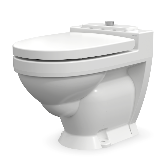 AVT13D vacuum toilet deck mounted. By Wärtsilä. AKA marine toilet, ship toilet