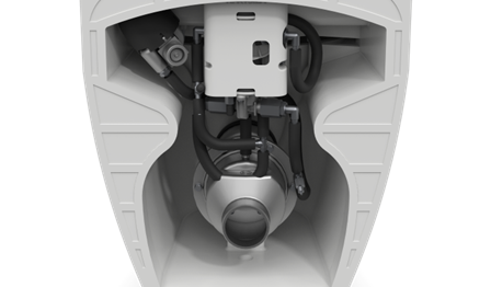 Marine Toilet, Ship Toilet | Wärtsilä Vacuum Toilet AVT13D | Rear view, deck mounted