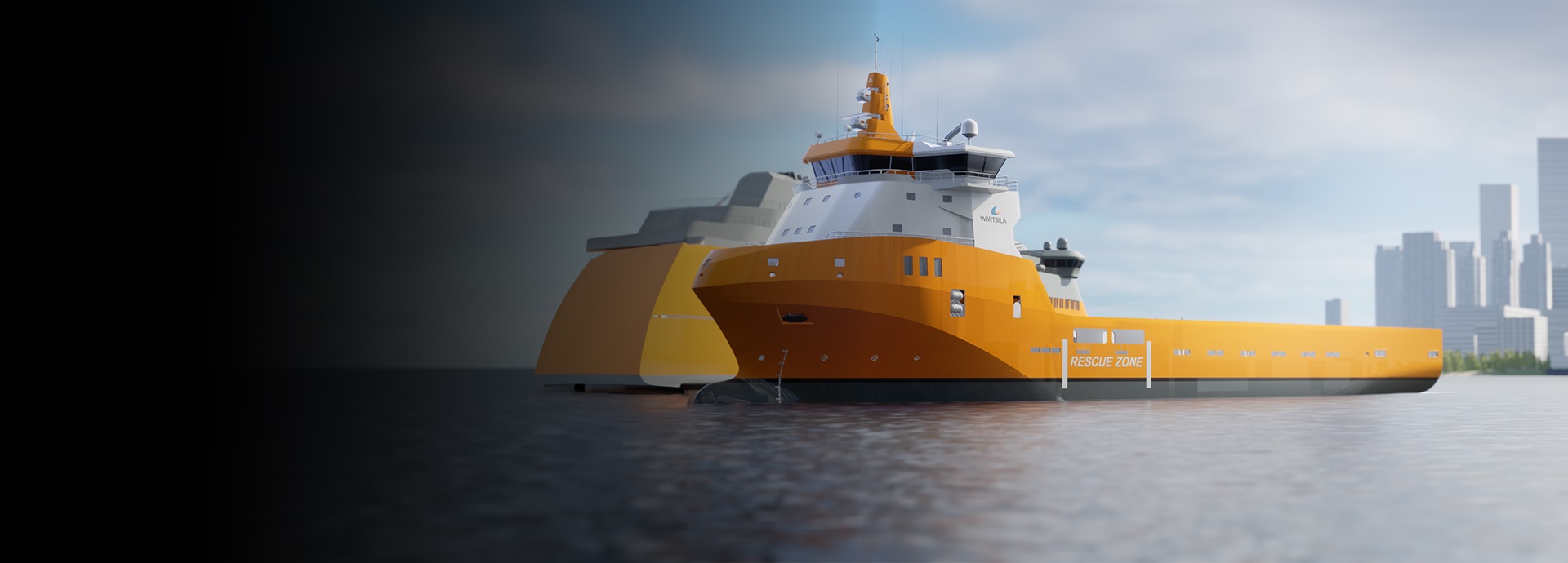 3D illustration of OSV in the electrification ecosystem environment