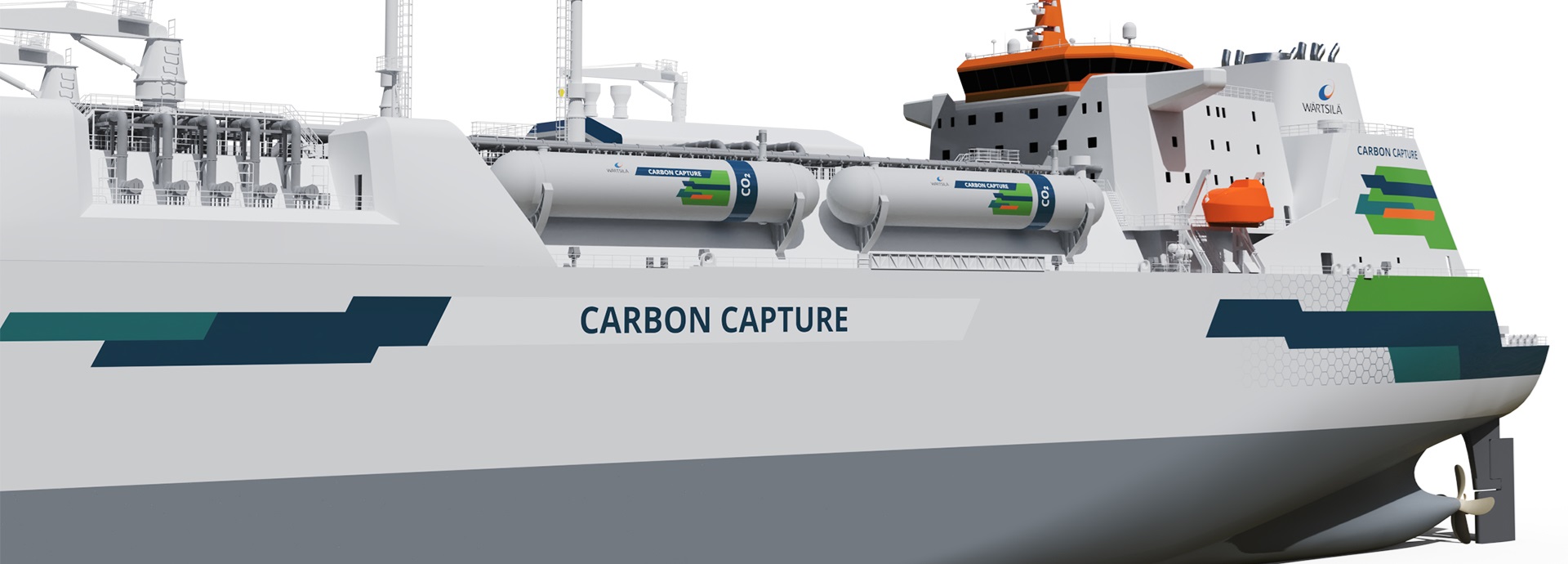3D rendering of a vessel with Carbon Capture and Storagelution