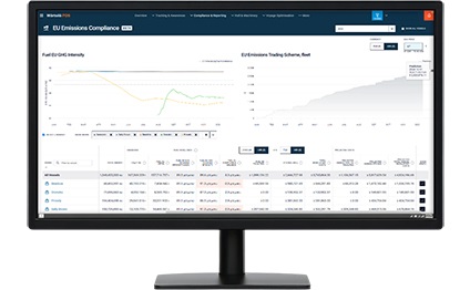 EU Emissions Compliance app on monitor