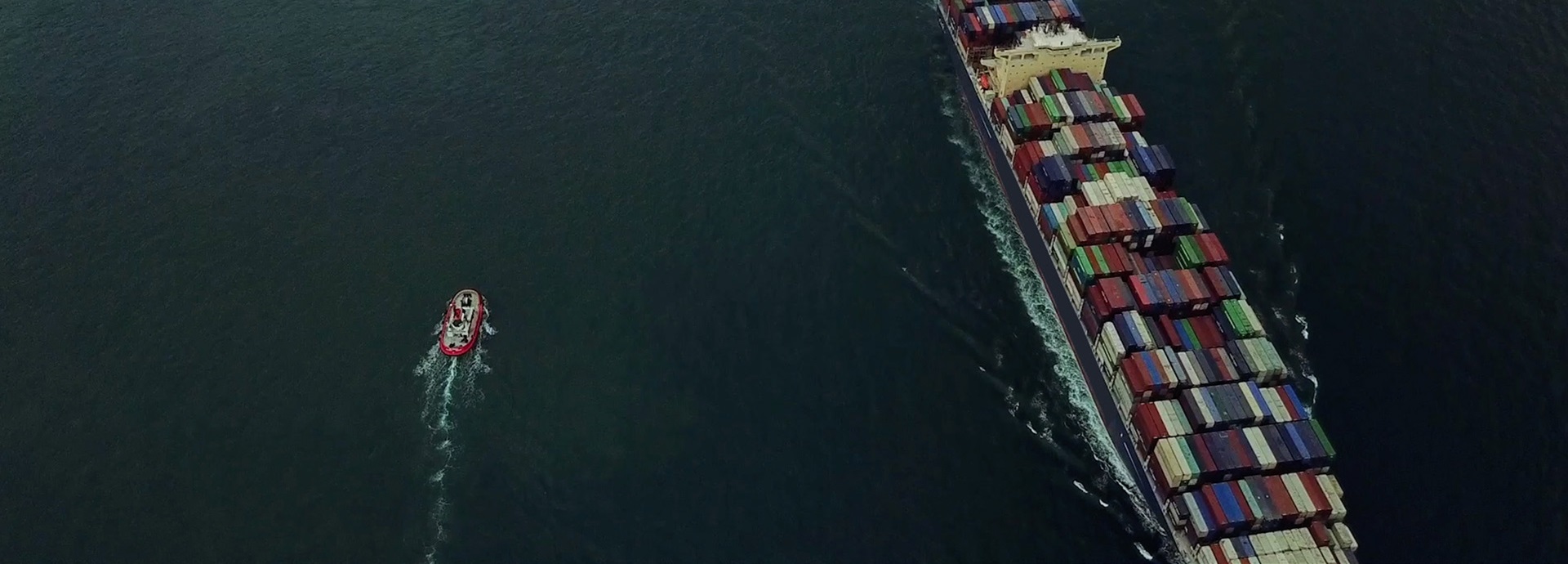 Container ship on sea