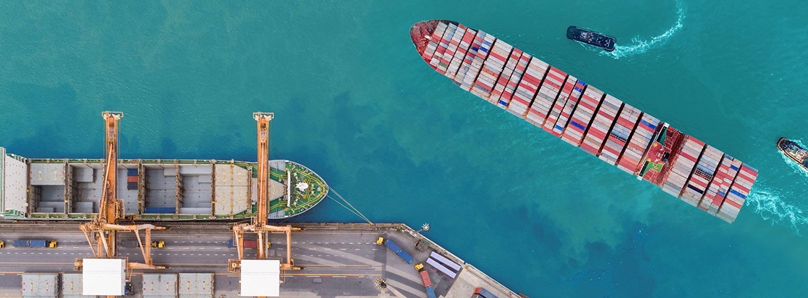 container ships at harbour