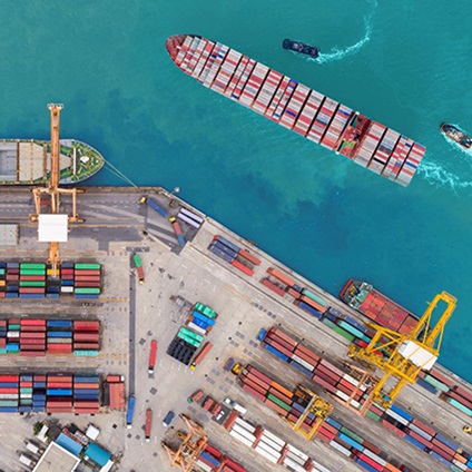 container ships at harbour