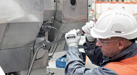 Man working on turbocharger service