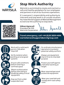 Stop work authority card